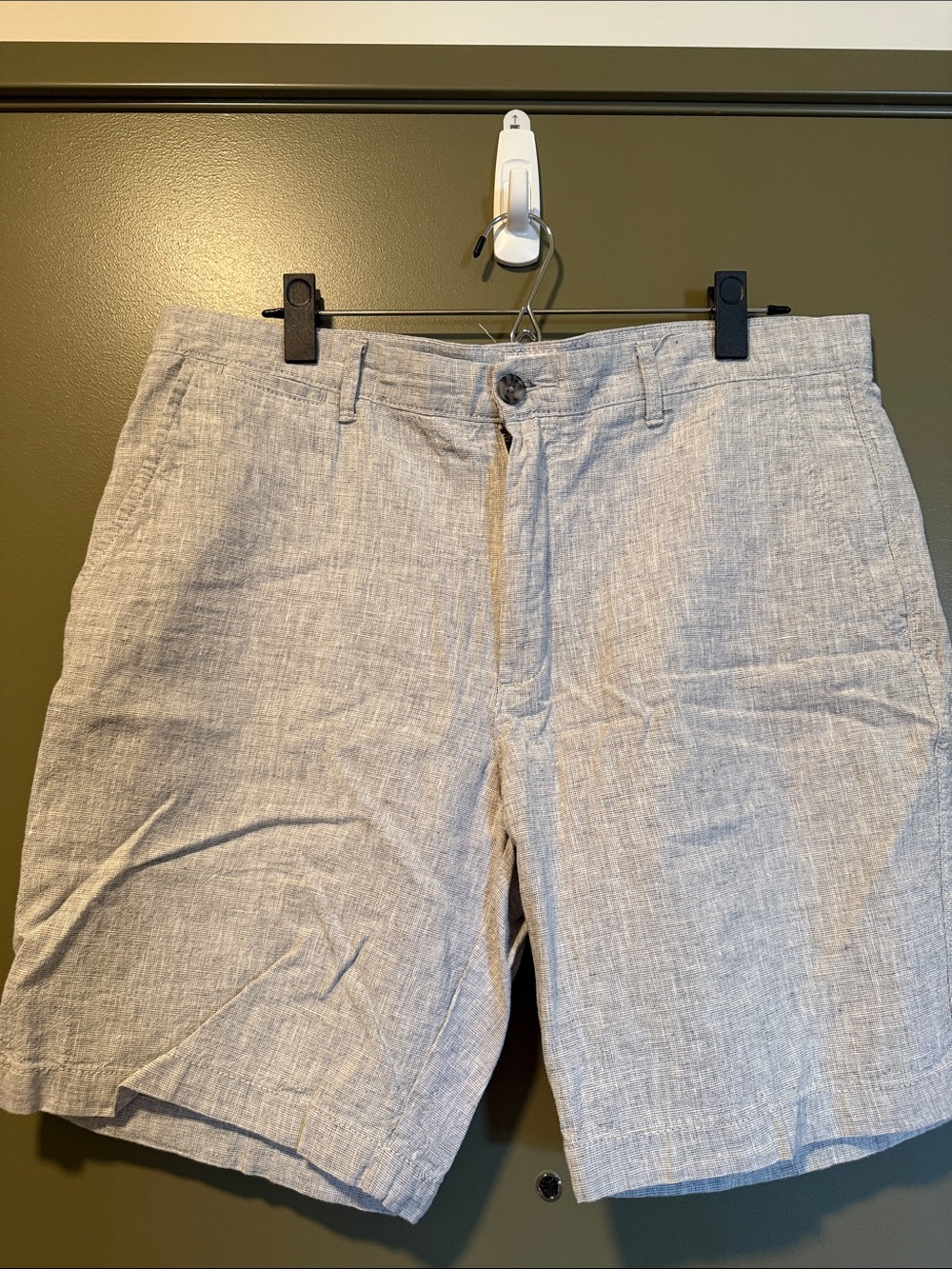 Goodfellow & Co Light Gray Flat-Front Linen-Blend Men's Shorts